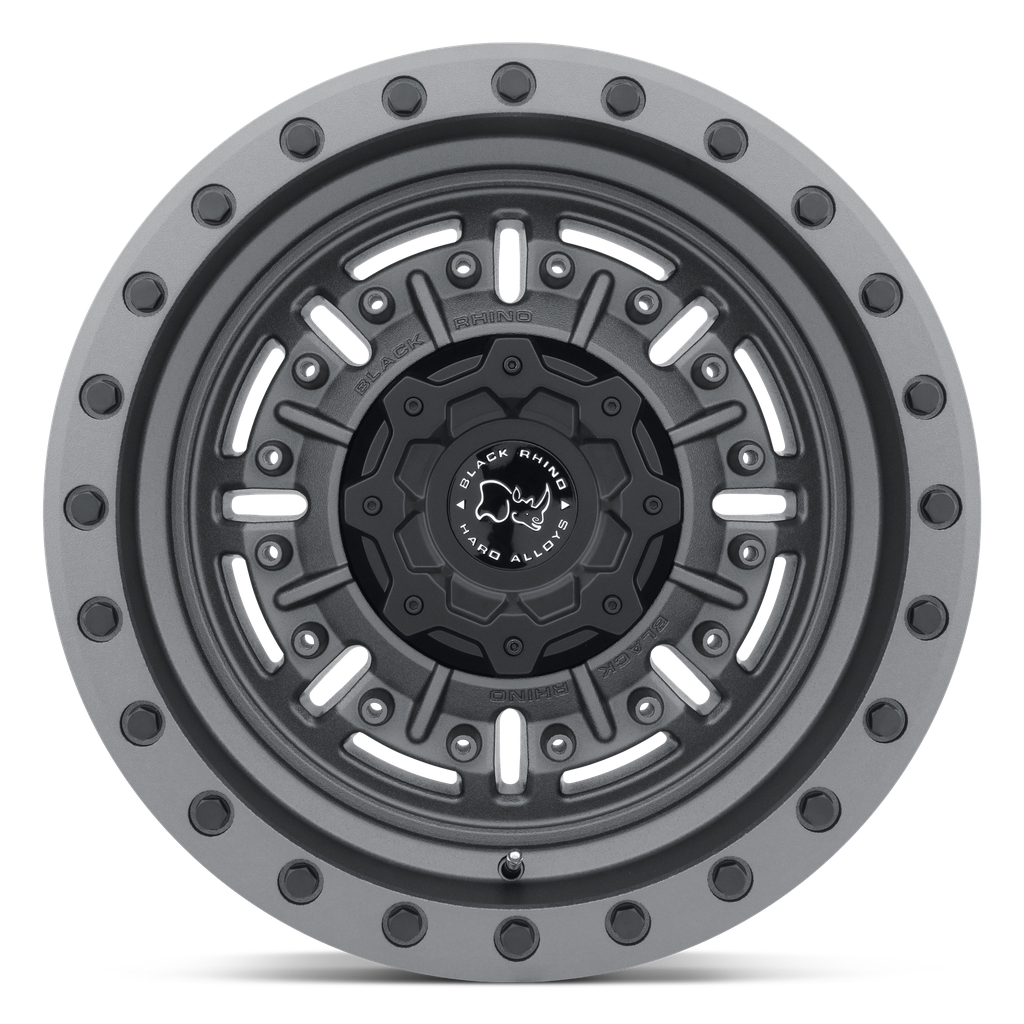 [LLCTBRCHN017058] 17x8.5 6x114.3/00 BLACK RHINO ABRAMS TEXTURED MATTE GUNMETAL