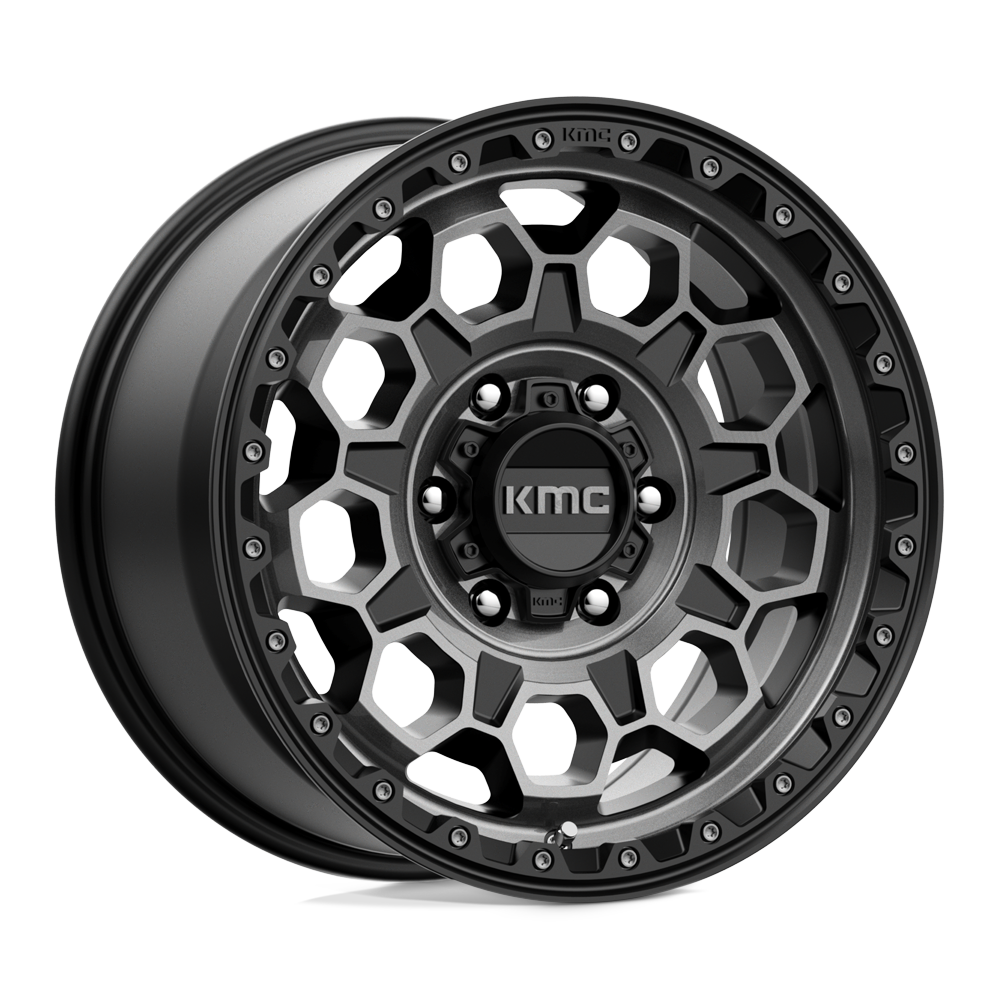 [LLCTKMCHN017017] 17X9.0 5X127/-12 KMC TREK SATIN BLACK WITH GRAY TINT CB71.5